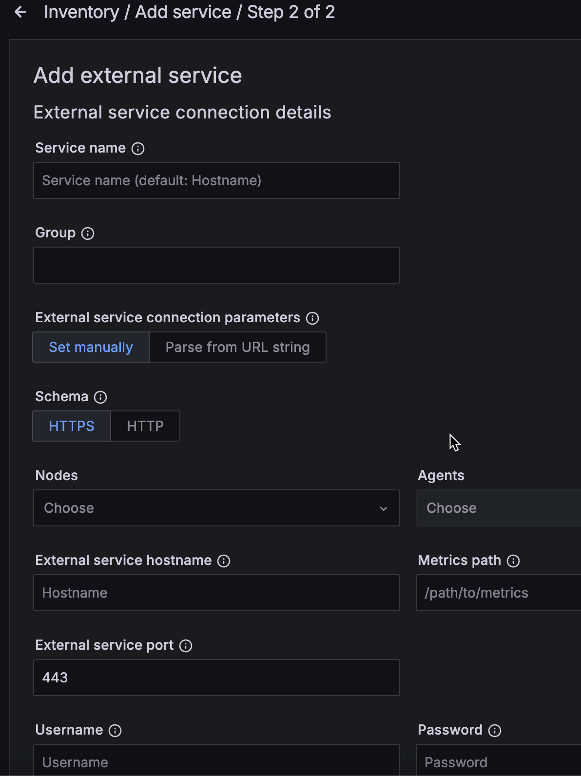 !Add external service UI