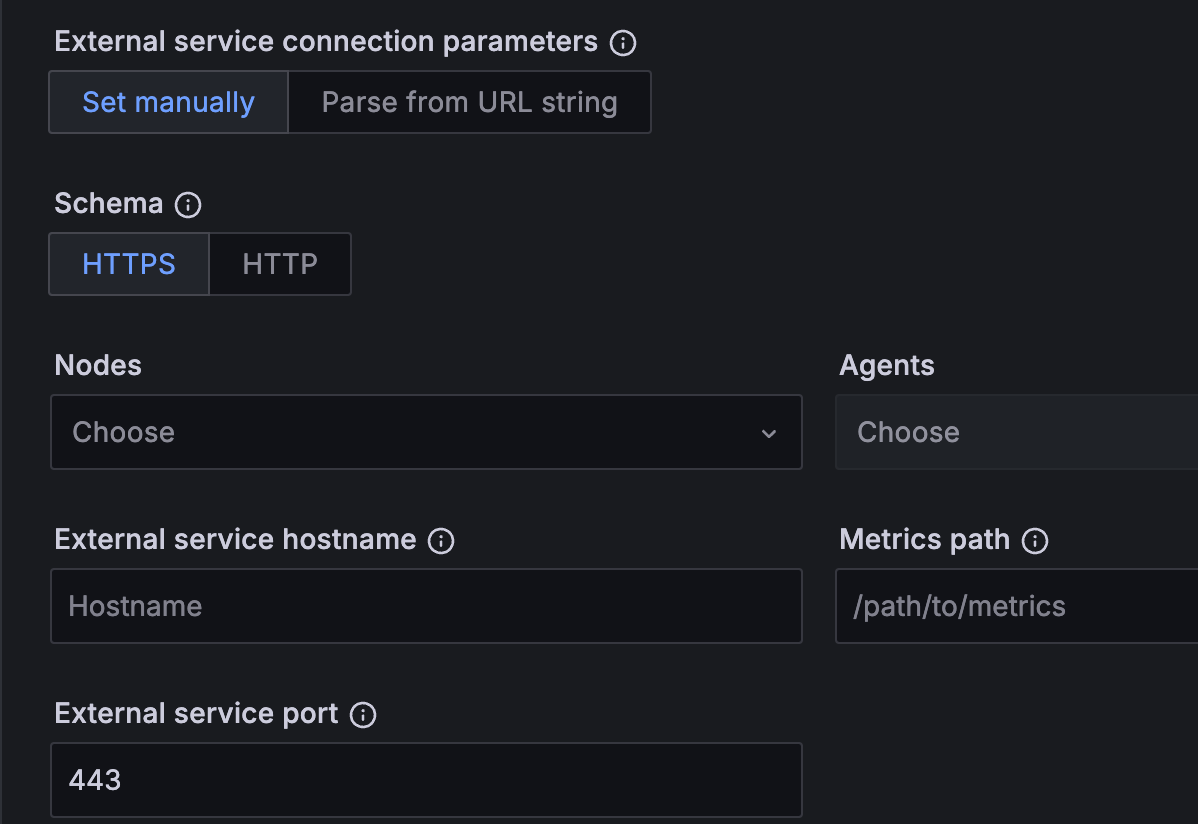 Set external service endpoint manually